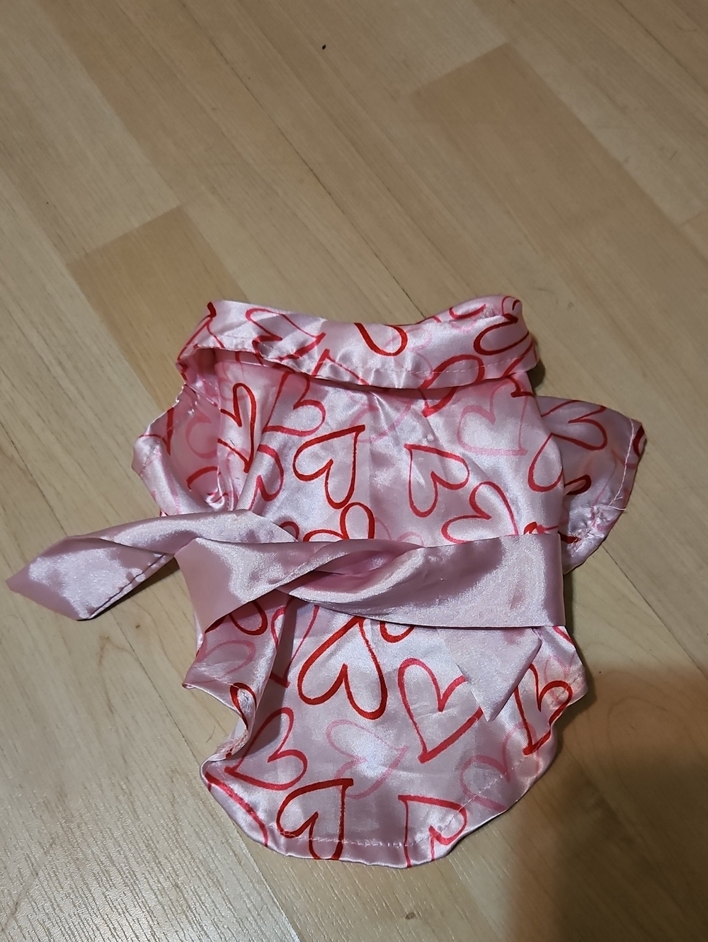 Pink Heart Print Pet Robe
